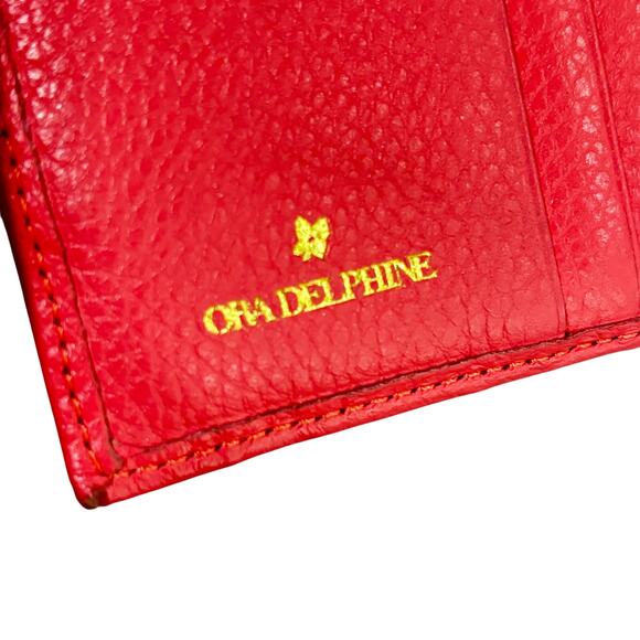 Ora Delphine Coral Pink leather wallet bifold zipper coin pocket preppy fashion - Picture 5 of 9